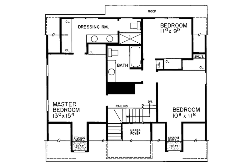 Home Plan - Floor Plan - Upper Floor for Colonial House Plan #72-683 - 3 bed, 2.5 bath