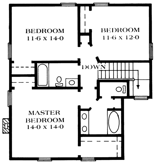 Architectural House Design - Victorian Floor Plan - Upper Floor Plan #1014-43