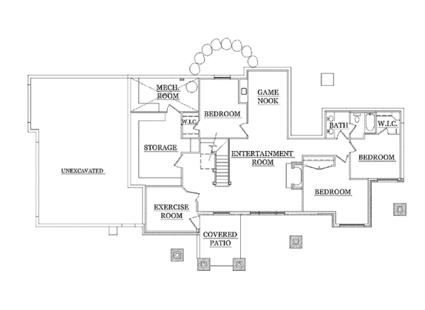 House Design - Craftsman Floor Plan - Lower Floor Plan #945-112
