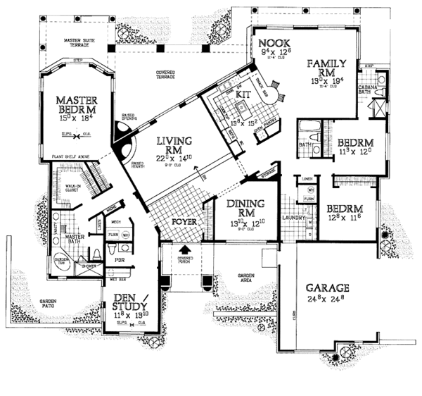 Dream House Plan - Ranch Floor Plan - Main Floor Plan #72-1009