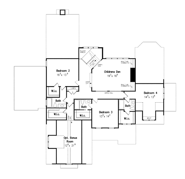 Architectural House Design - Traditional Floor Plan - Upper Floor Plan #927-346