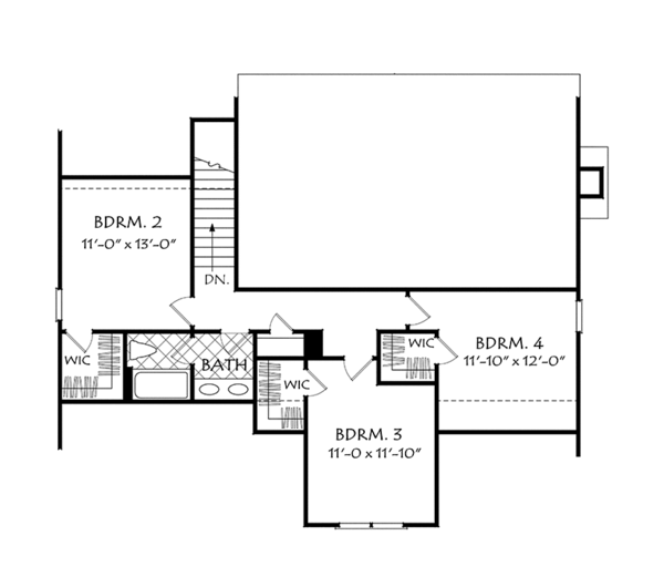 House Design - European Floor Plan - Upper Floor Plan #927-965