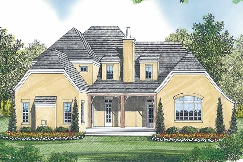 Dream House Plan - Exterior - Rear Elevation for Tudor House Plan #453-447 - 4 bed, 4.5 bath
