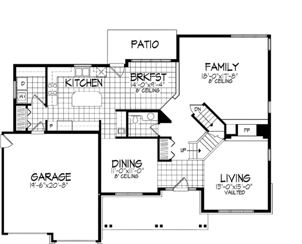 Architectural House Design - Traditional Floor Plan - Main Floor Plan #320-939