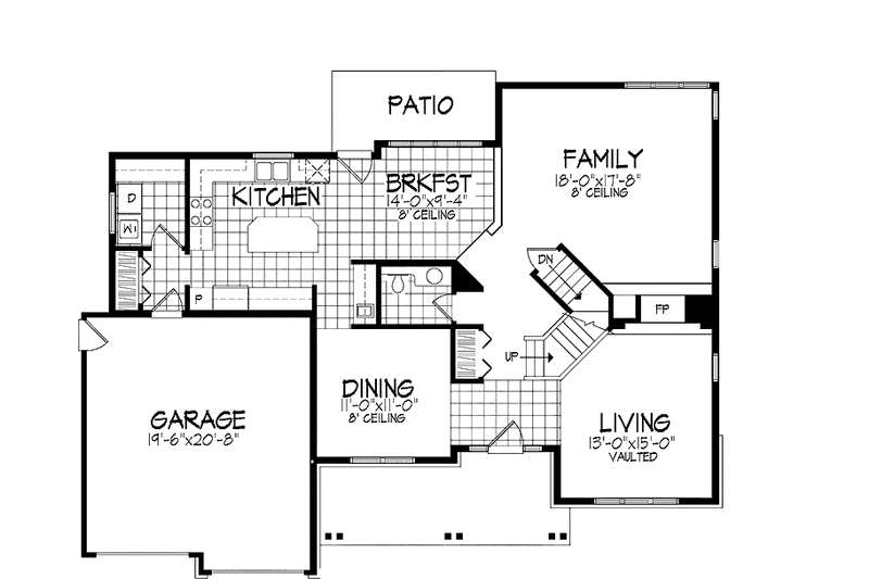 Dream House Plan - Floor Plan - Main Floor for Traditional House Plan #320-939 - 3 bed, 2.5 bath
