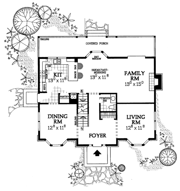 Home Plan - Colonial Floor Plan - Main Floor Plan #72-1083