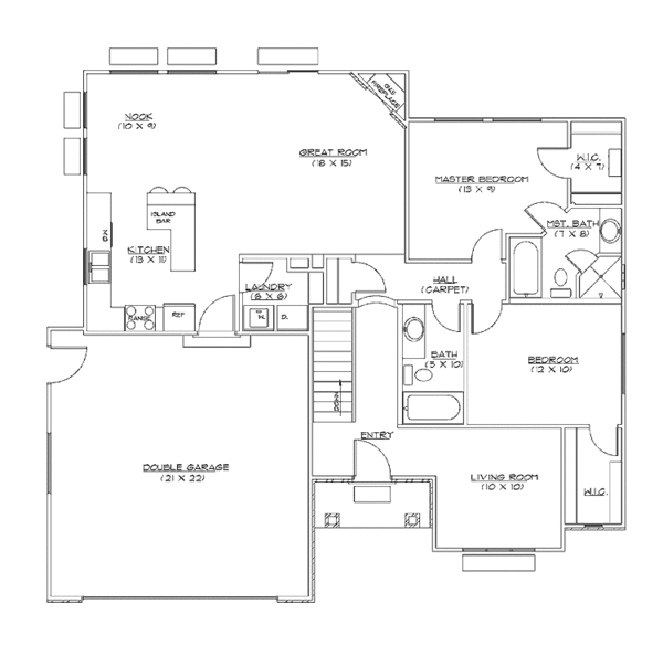 House Plan Design - Craftsman Floor Plan - Main Floor Plan #945-5