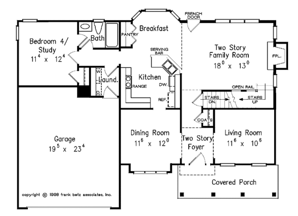 Home Plan - Colonial Floor Plan - Main Floor Plan #927-355