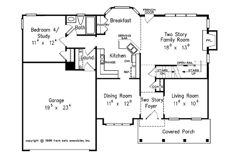 Dream House Plan - Floor Plan - Main Floor for Colonial House Plan #927-355 - 4 bed, 3 bath