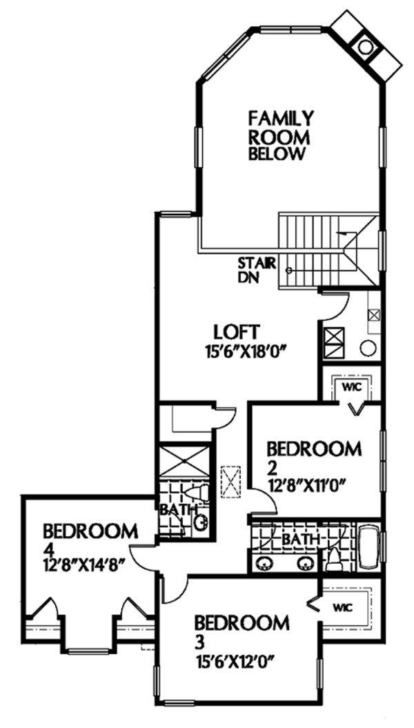 Dream House Plan - Mediterranean Floor Plan - Upper Floor Plan #999-22