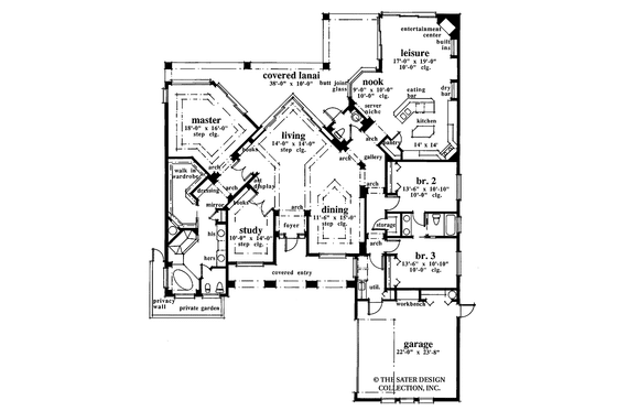 Floor Plan - Main Floor for Mediterranean House Plan #930-342 - 3 bed, 2.5 bath