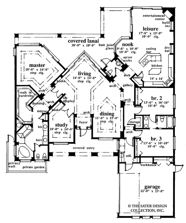 Architectural House Design - Mediterranean Floor Plan - Main Floor Plan #930-342
