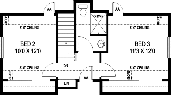 House Design - Country Floor Plan - Upper Floor Plan #60-718