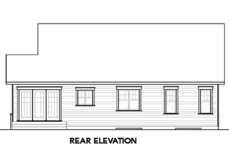 Home Plan - Exterior - Rear Elevation for Cottage House Plan #23-2280 - 2 bed, 1 bath