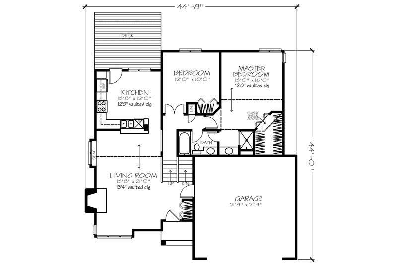 Home Plan - Floor Plan - Main Floor for Prairie House Plan #320-1126 - 3 bed, 2 bath