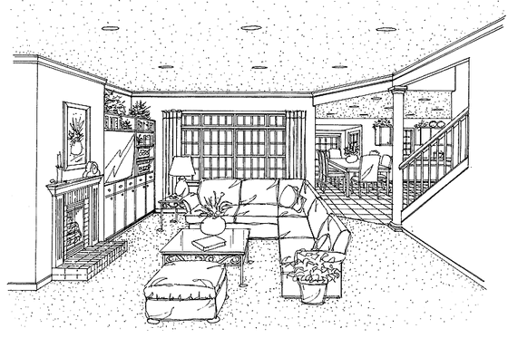 Interior - Family Room for Country House Plan #314-210 - 3 bed, 2 bath