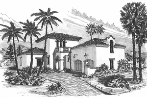 Architectural House Design - Mediterranean Exterior - Front Elevation Plan #76-128