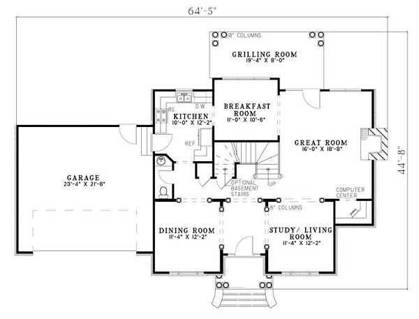 Home Plan - Southern Floor Plan - Main Floor Plan #17-630