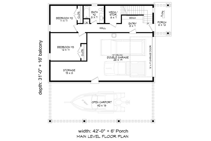 Dream House Plan - Floor Plan - Main Floor for Contemporary House Plan #932-1314 - 3 bed, 2.5 bath