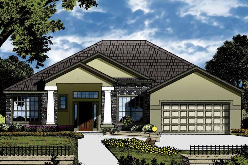 Home Plan - Exterior - Front Elevation 3 for Contemporary House Plan #1015-42 - 4 bed, 2 bath