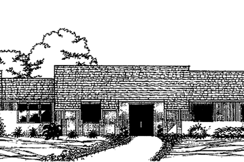Home Plan - Contemporary Exterior - Front Elevation Plan #60-852