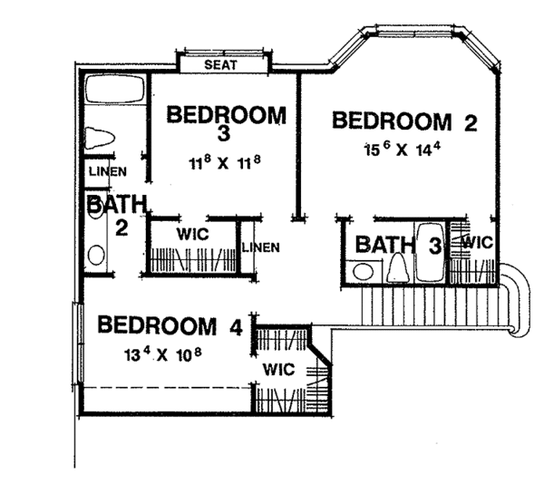 Architectural House Design - Traditional Floor Plan - Upper Floor Plan #472-196