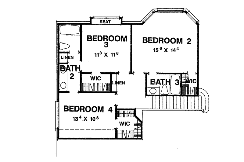Dream House Plan - Floor Plan - Upper Floor for Traditional House Plan #472-196 - 4 bed, 3.5 bath