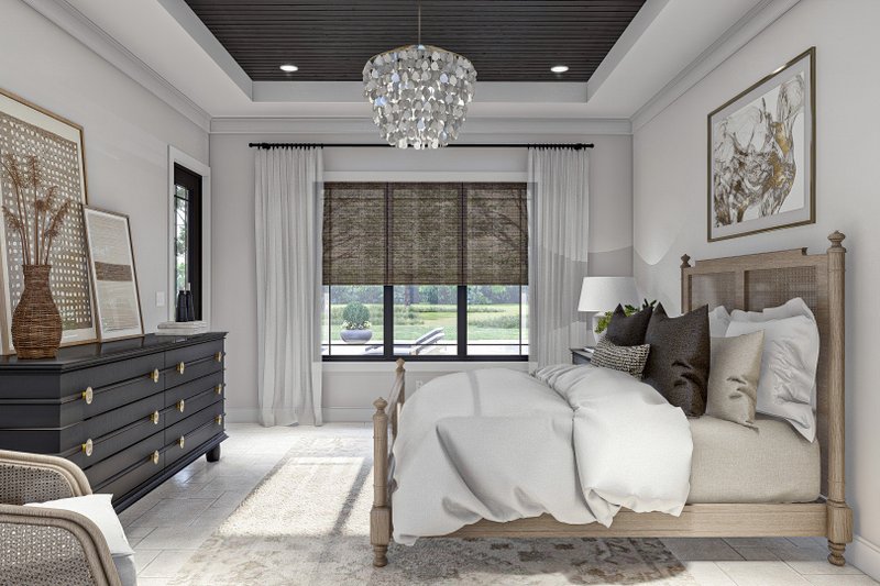 House Blueprint - Interior - Master Bedroom 1 for Mediterranean House Plan #455-633 - 3 bed, 2.5 bath