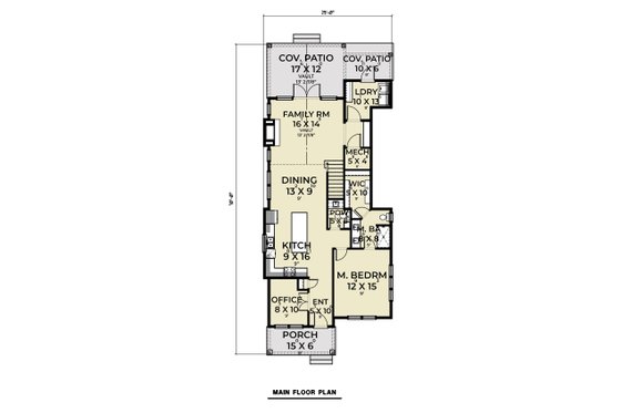 Floor Plan - Main Floor for Cottage House Plan #1070-174 - 3 bed, 2.5 bath