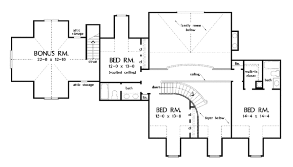 House Design - Classical Floor Plan - Upper Floor Plan #929-436