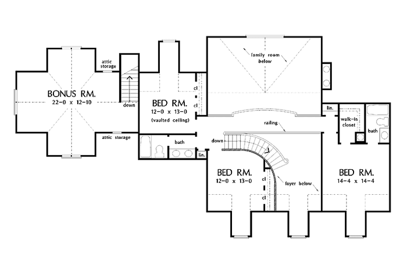 Home Plan - Floor Plan - Upper Floor for Classical House Plan #929-436 - 4 bed, 3.5 bath