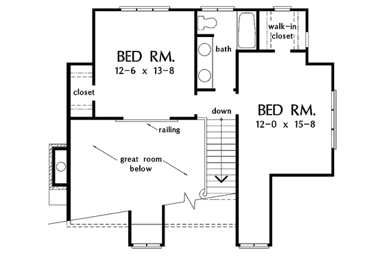 Floor Plan - Upper Floor for Country House Plan #929-143 - 3 bed, 2 bath