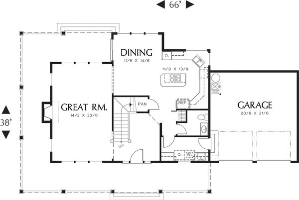 Home Plan - Main level floor plan - 2200 square foot Country home
