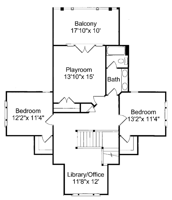 Country Floor Plan - Upper Floor Plan #37-257