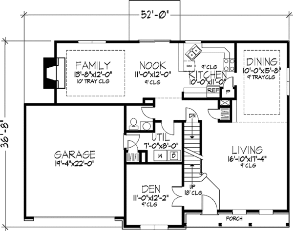 Home Plan - Country Floor Plan - Main Floor Plan #320-1422