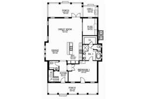 Floor Plan - Main Floor for Southern House Plan #1058-75 - 4 bed, 3.5 bath
