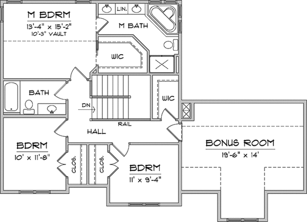 House Plan Design - Craftsman Floor Plan - Upper Floor Plan #981-10