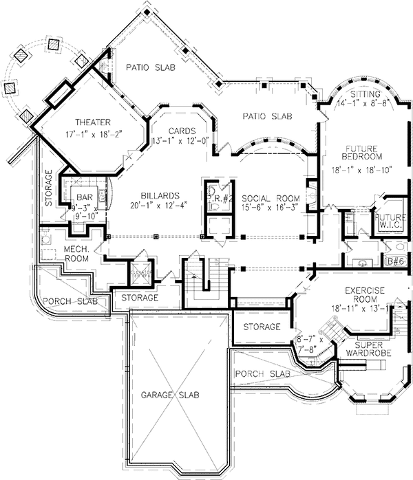 Victorian Style House Plan - 5 Beds 5 Baths 6354 Sq/Ft Plan #54-268 ...