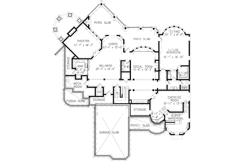 Victorian Style House Plan - 5 Beds 5 Baths 6354 Sq/Ft Plan #54-268 ...