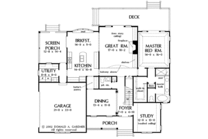 Floor Plan - Main Floor for Craftsman House Plan #929-664 - 3 bed, 2.5 bath