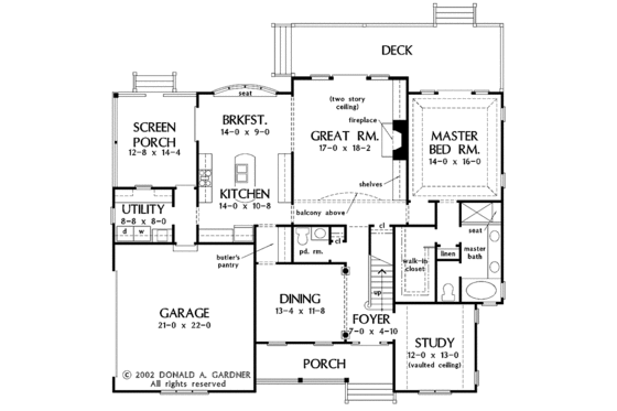 Floor Plan - Main Floor for Craftsman House Plan #929-664 - 3 bed, 2.5 bath