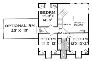 Floor Plan - Upper Floor for Farmhouse House Plan #3-261 - 4 bed, 2.5 bath