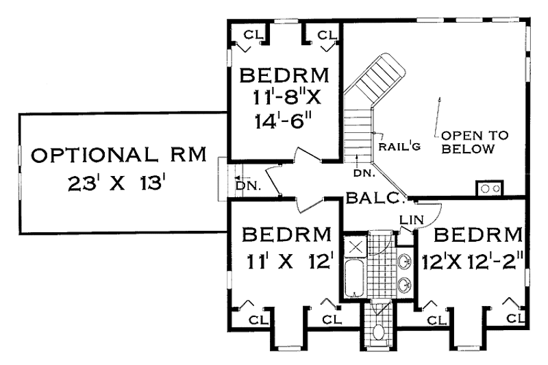 Home Plan - Floor Plan - Upper Floor for Farmhouse House Plan #3-261 - 4 bed, 2.5 bath