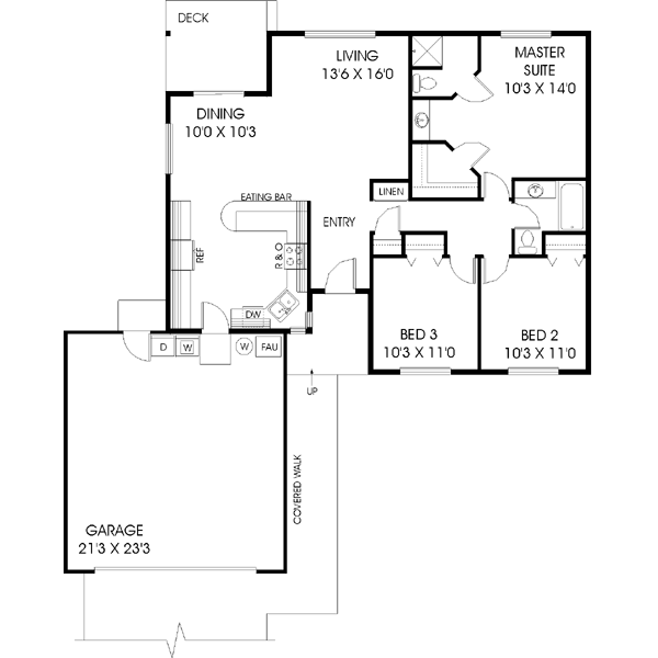Home Plan - Traditional Floor Plan - Main Floor Plan #60-447