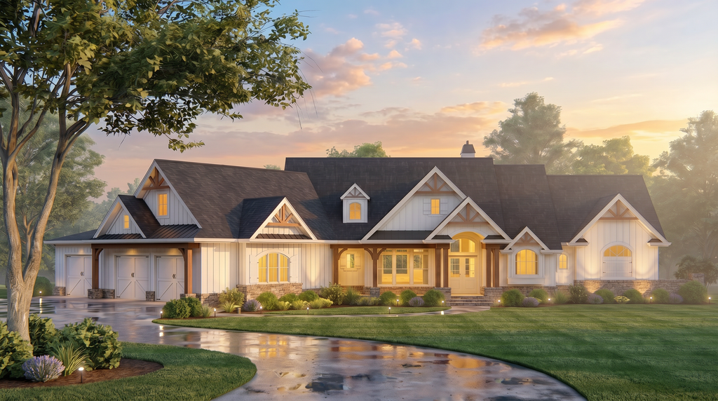 Exterior - Front Elevation 2 for Cottage House Plan #54-692 - 3 bed, 3.5 bath