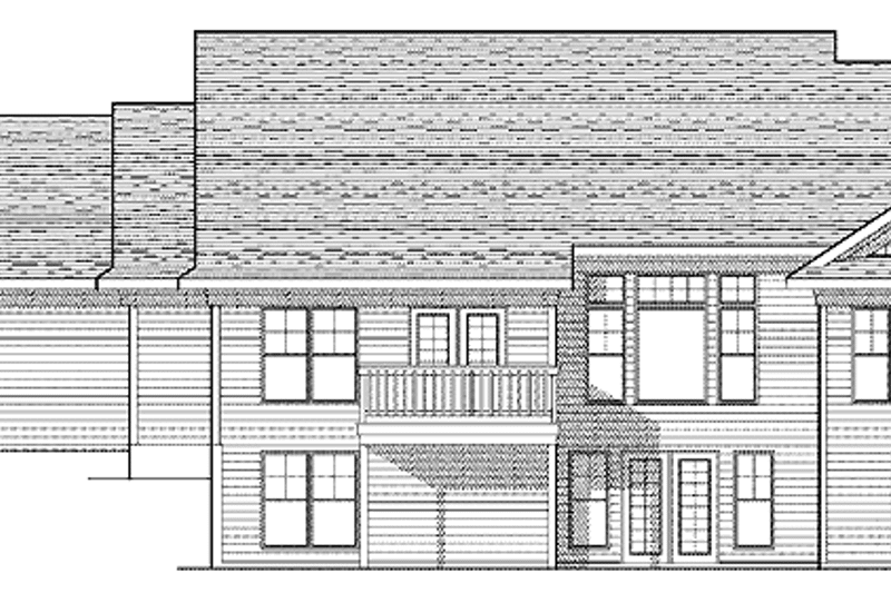House Design - Exterior - Rear Elevation for Country House Plan #70-1378 - 2 bed, 2 bath