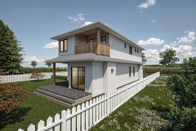 House Blueprint - Exterior - Rear Elevation 1 for Country House Plan #1101-46 - 2 bed, 2.5 bath