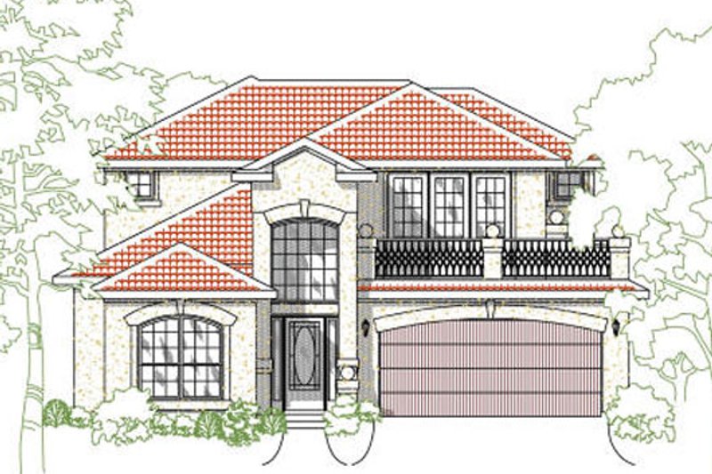 Dream House Plan - Mediterranean Exterior - Front Elevation Plan #80-153
