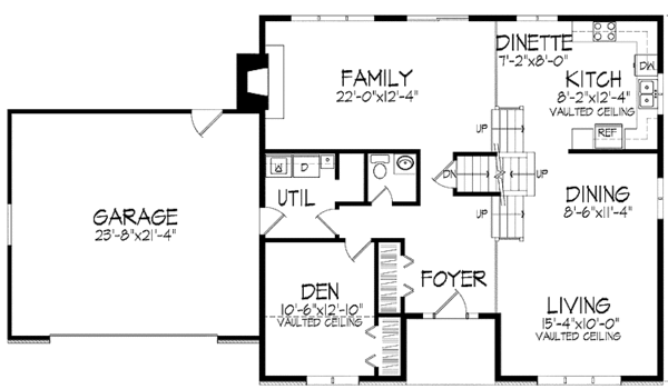 Dream House Plan - Craftsman Floor Plan - Main Floor Plan #51-694
