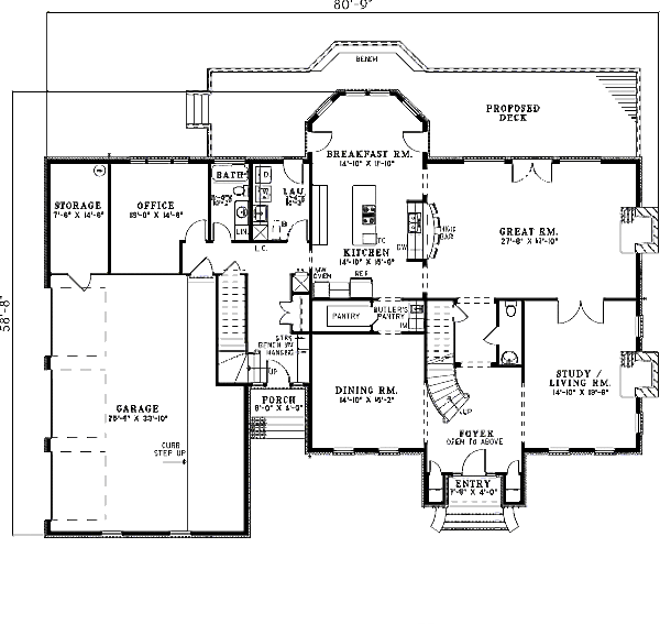 House Blueprint - European Floor Plan - Main Floor Plan #17-2340